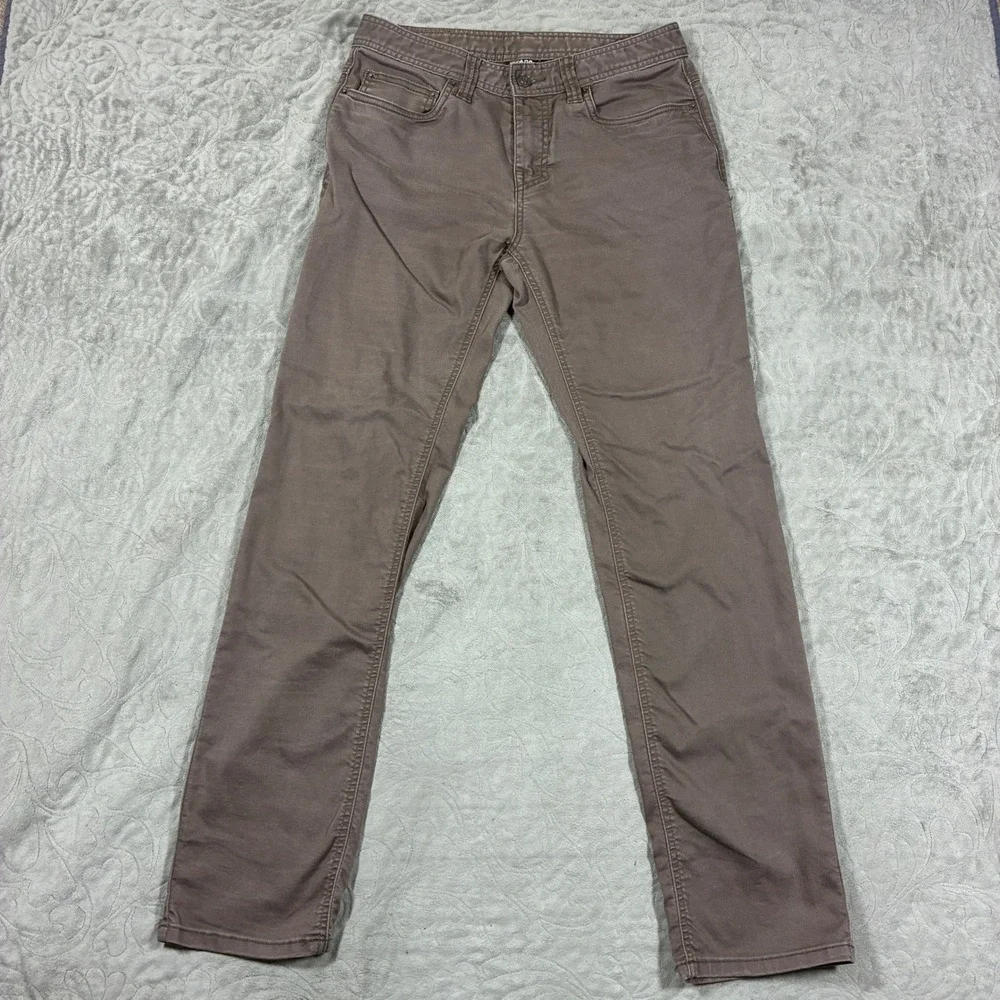 prAna Mens Slim Fit 5-Pocket Twill Pants Size 30x32 Brown Hiking Outdoor